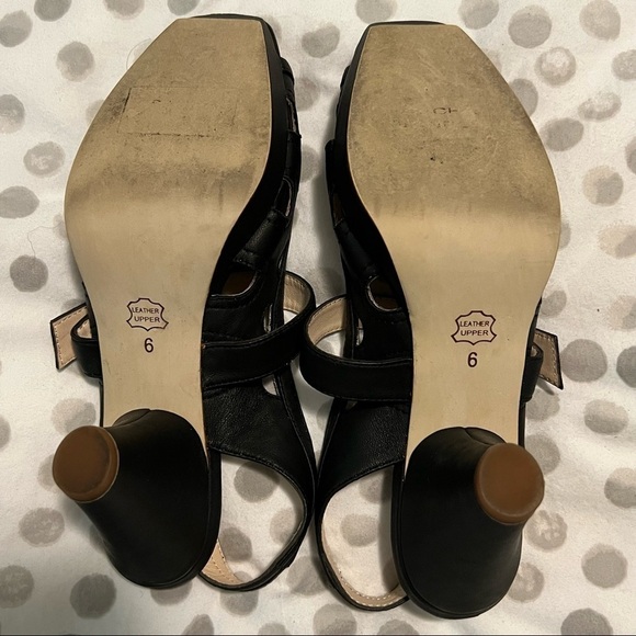 Sacha London Leslie Peep Toe Sandals Black Leather Size 6 - Picture 4 of 12